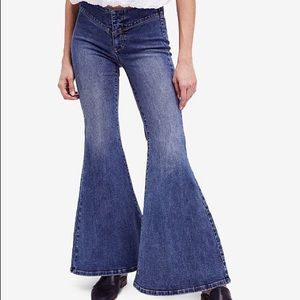 Free people low-rise flare jeans